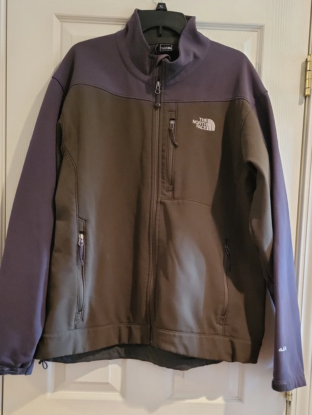 The North Face Apex Men's Green & Gray Softshell Jacket Full Zip Size XL